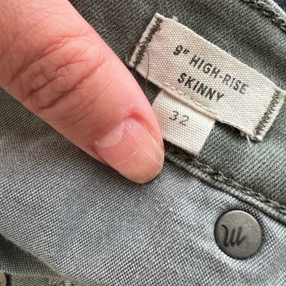 MADEWELL High Rise Skinny Dark Olive Green Jeans Sz 32 - Picture 5 of 7